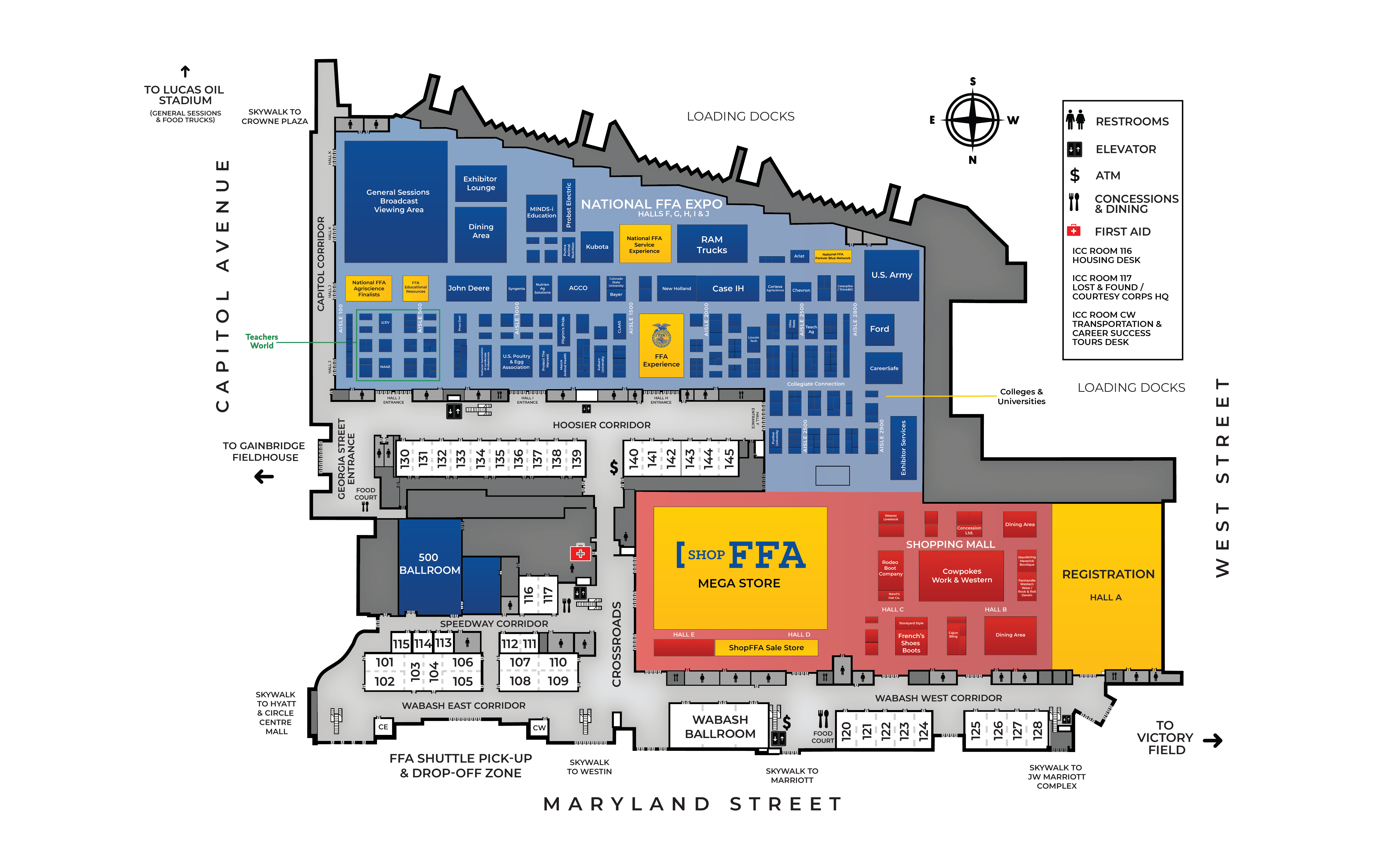 Indiana Convention Center Exhibitor Floor Plan