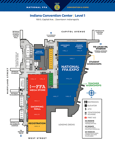 Indiana Convention Center Level 1 Map