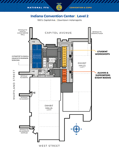 Indiana Convention Center Level 2 Map