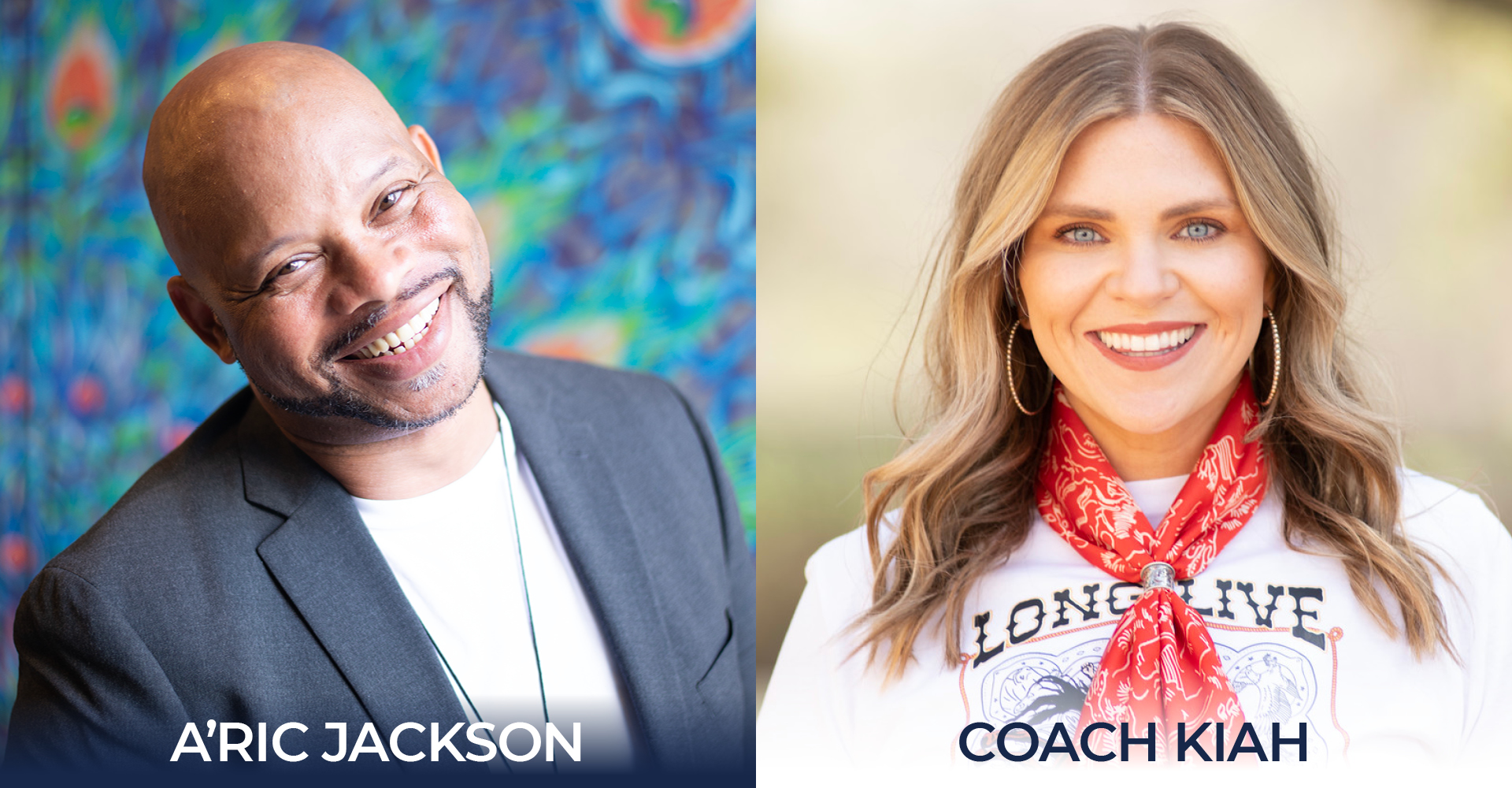 Image of the 2025 FFA National Convention and Expo Speakers: A'ric Jackson and Coach Kiah.